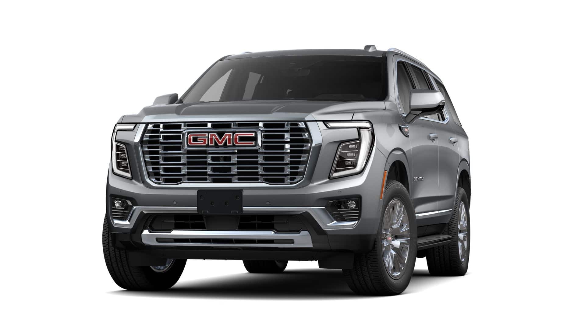 2026 GMC Yukon Denali in Sterling Metallic — front three-quarter view