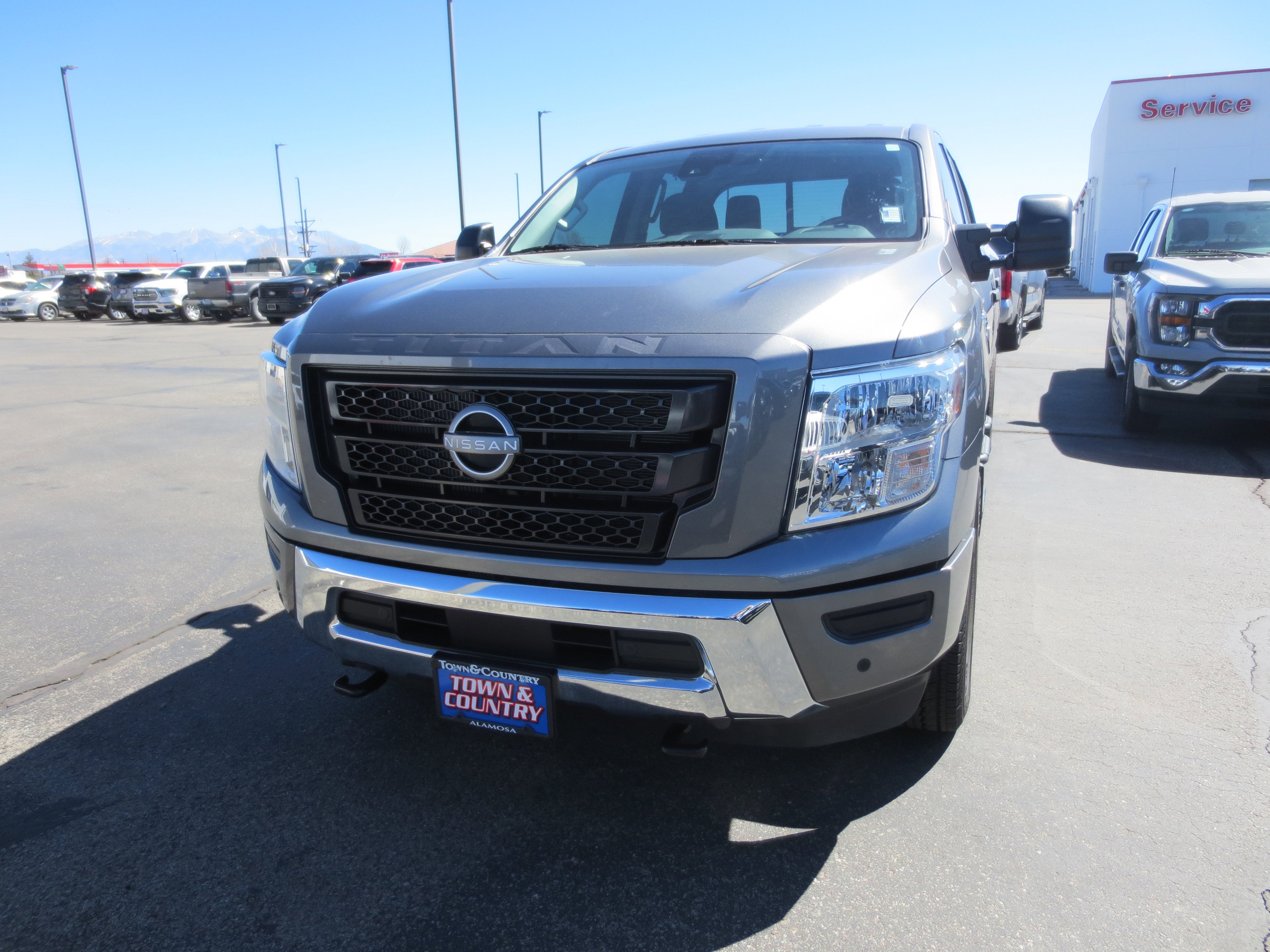 2024 Nissan Titan XD SV in Gray — front three-quarter view